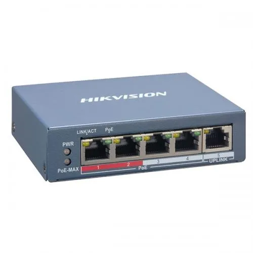 Hikvision DS 3E1105P EI V2 4 Port 1Gbps Fast Ethernet Smart POE Switch Dealer Price in chennai, Tamilnadu, Coimbatore, Kanchipuram, Sriperumbudur, Tiruvallur, Tiruppur