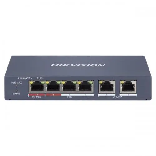 Hikvision DS 3E1106HP EI 4 Port 1GBPS Fast Ethernet Smart POE Switch Dealer Price in chennai, Tamilnadu, Coimbatore, Kanchipuram, Sriperumbudur, Tiruvallur, Tiruppur